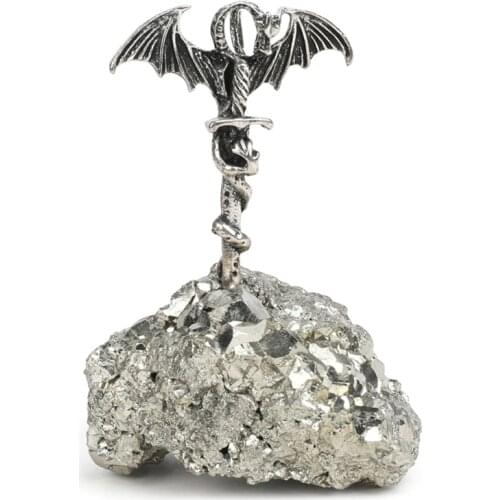 Natural Pyrite Cluster Energy Healing Crystal Stone Pterosaur Sword Mineral Specimen Ornaments Home Desktop Decor Retailsale