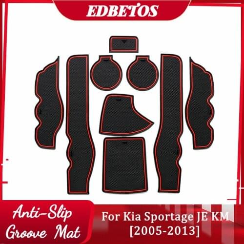 Gate Slot Pad Non-Slip Mats For Kia Sportage 2005 2006 2007 2008 2009 2010 JE KM MK2 Non-Slip Mats Interior Door Pad/Cup
