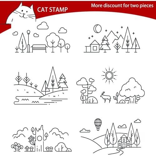 Sample Scenery Clear Stamps For Scrapbooking Card Making Photo Album Silicone Stamp DIY Decorative Crafts