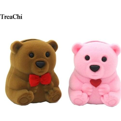 Wholesale 100Pc Christmas Ring Box Lovely Jewelry Display Storage Gift Box Bear Star Swan Necklace Ring Stud Party Birthday Box