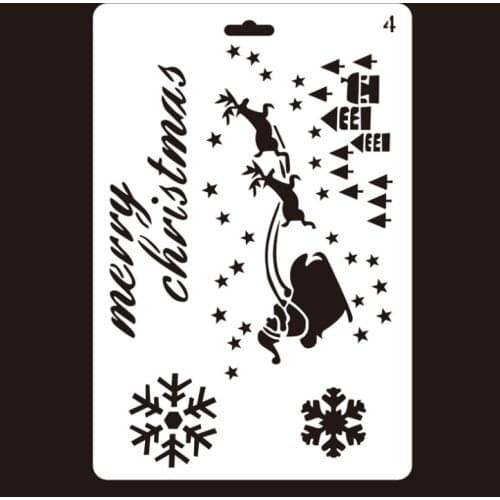 Christmas Layering Stencils for Diy scrapbook/photo album Decorative Embossing coloring,painting stencil,home decor