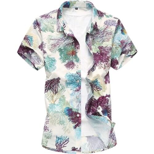 2021 Fashion Floral Printed Hip Hop Male Casual Shirt 5Xl 6Xl 7Xl Men New Summer Hawaiian Vacation Party Short Sleeve Shirts