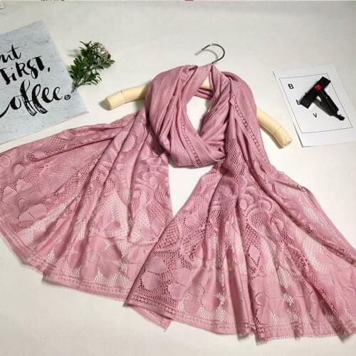New arrival fashion womens high quality lace hollow out shawl comfortable soft 10 colors available summer spring solid scarf
