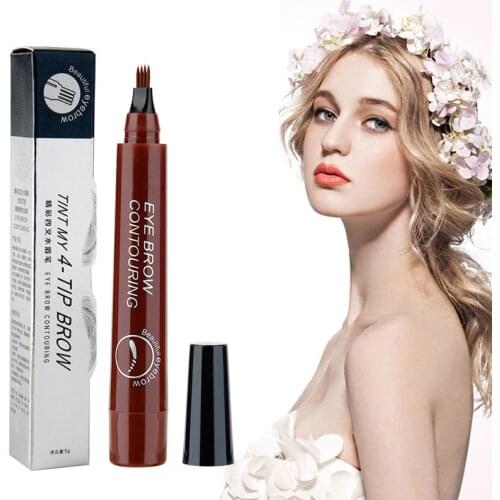 5 Color Long Lasting Makeup Eyebrow Pencil Tint 4 Tip Brow Tattoo Pen Paint Makeup Eyebrows Waterproof Cosmetic Eye Brow Liner