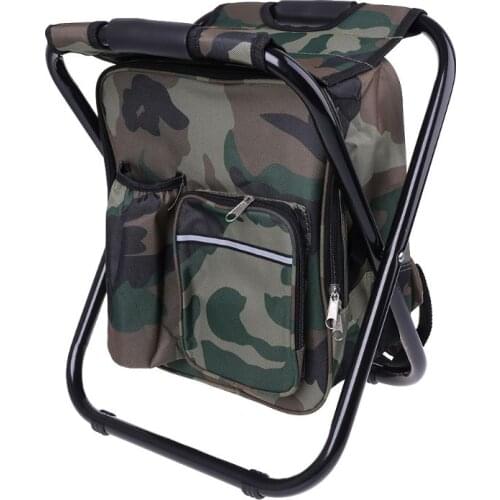 Backpack Cooler Chair - Compact Portable Folding Stool - Perfect for Outdoor Events, Picnic, Travel, Hiking, Camping, Beach