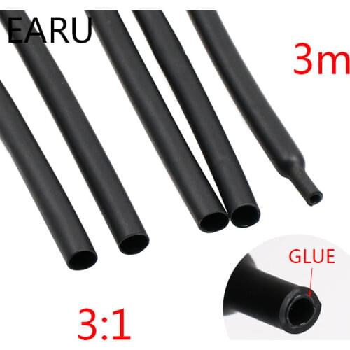 3M/lots 3:1 Heat Shrink Tube with Glue Dual Wall Tubing Diameter 1.6/2.4/3.2/4.8/6.4/7.9/9.5/12.7mm Adhesive Lined Sleeve Wrap