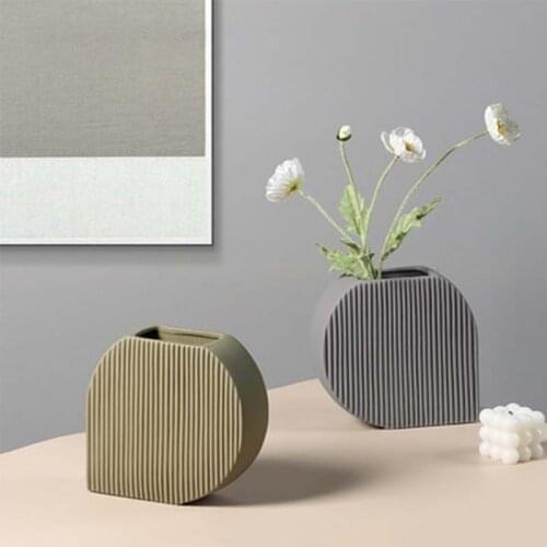 Trend Light Luxury Creative Plain Firing Ceramic Vase Crafts Home Adornment Living Room Bedroom Dried Flower Ornaments