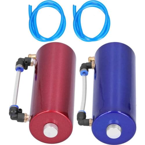 Universal Oil Catch Tank Reservoir Can Kit with Oil Pipe Bracket Clamps Screw Nut Connector Oil Reservoir