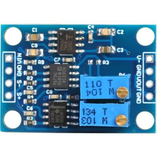 3-12V DC High Precision AD620 Microvolt mV Voltage Amplifier Module Small Signal Instrumentation Amplifier Board