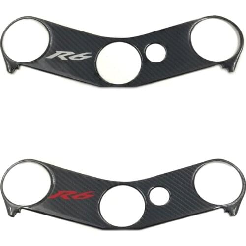 YZFR6 YZF R6 600 2006 - 2016 Motorcycle Carbon Fiber Decal Sticker Pad Triple Tree Top Clamp Upper Front Protector For Yamaha