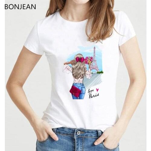 Love Paris Holiday T shirt women Harajuku Streetwear tshirt femme New Arrival 2021 t-shirt female Korean Fashion Clothing