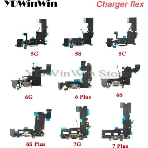 1pcs New Charger Charging Port USB Dock Connector For iPhone 5 5S 6 6S 7 Plus Headphone Audio Jack Flex Cable Replacement