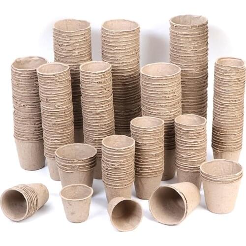 10/50/100 Pcs Paper Pot Plant Starters Seedling Herb Seed Nursery Cup Kits Organic Biodegradable Eco-Friendly Home Cultivation