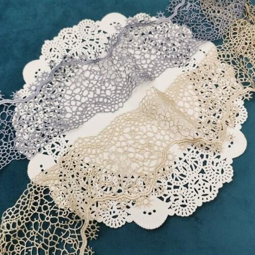 10 meters 7cm Gray Embroidery lace ribbon Necklace material DIY patchwork Dress Garment needlework sewing accessories 125