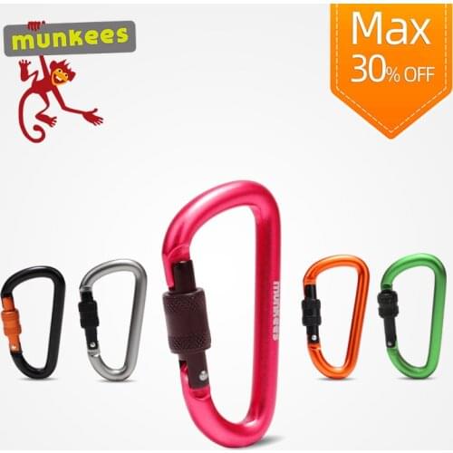 AceCamp D-Ring Carabiner with lock for keys Small Backpack hook keychain holder outdoor accessories