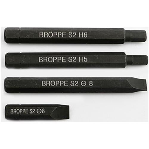 4Pcs/set 8mm 38&80mm Hex&Slotted Screwdriver Bits S2 Alloy Steel Electric Drill Black Screw-driver Head Power Driver Tools H5 H6