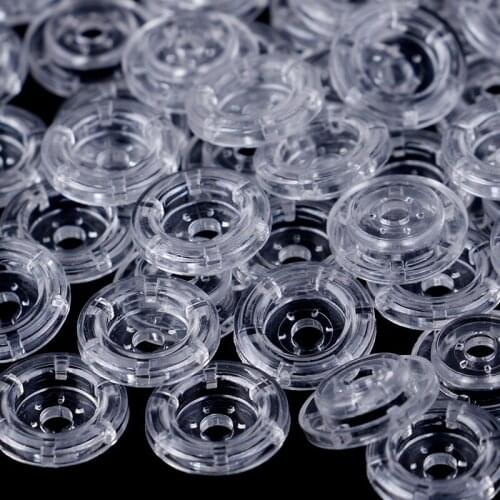 50Pcs Plastic Snaps Fasteners Press Studs Size KAM T5 Caps Button For Clothes Clips Garment Accessories Clear Resin Snap Buttons