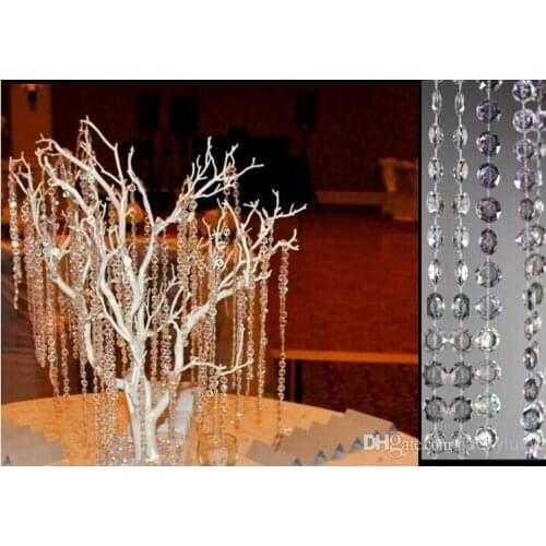 66 Feet Per Roll Transparent Acrylic Crystal Beads Garland Strand Wedding Decoration Curtain Chains DIY Craft Ornament Party Sup