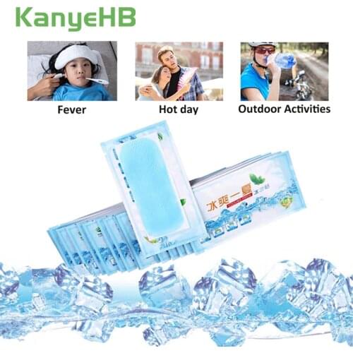 7bags Cooling Patches Fever Down Medical Plaster Migraine Headache Toothache Pad Lower Temperature Ice Gel Polymer Hydrogel A207