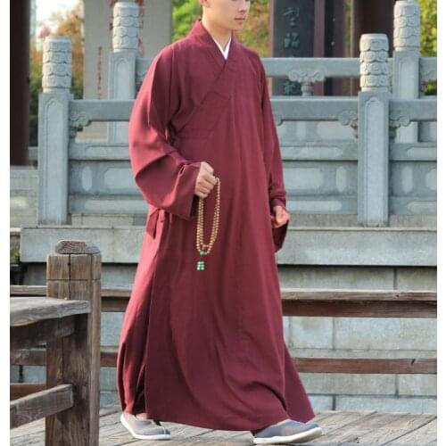Unisex 7color Summer High quality ice silk shaolin monk kung fu suits zen lay clothing buddha gown meditation robe green/red