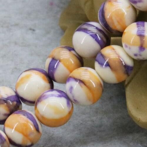 8mm Semi-precious Riverstones Rain Flower Rainbow Stone Gems Round Beads DIY Loose Crafts Hand Made Jewelry making Accessories