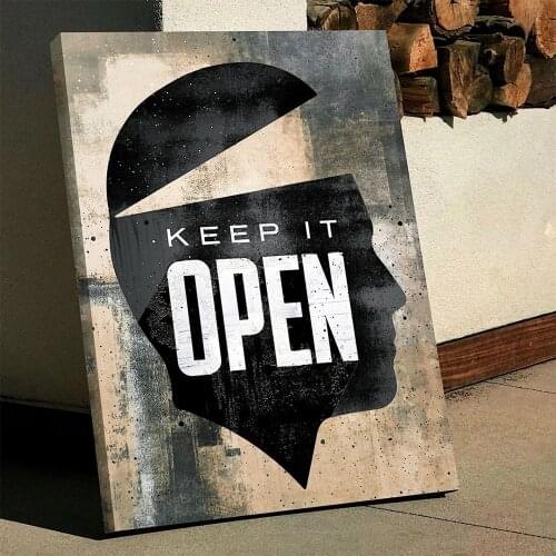 AAHH Text Canvas Painting Keep It Open Motivational Quote Hustle Artwork Wall Canvas Art Decor Wall Art Picture for Home Decor