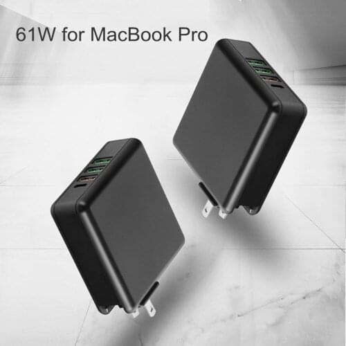 USB-C Power Adapter 61W PD3.0/QC3.0 Charger Cable for MacBook Pro/Air Macbook iPhone 12 Pro Max/iPad Pro Fast USB Charger
