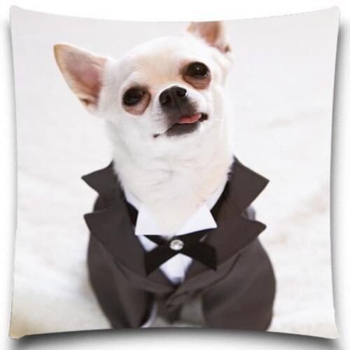 White Janes dog Decorative Throw Pillows Case Cotton Polyester for Sofa Car Cotton Cushion Cover Creative Decoration 5 size