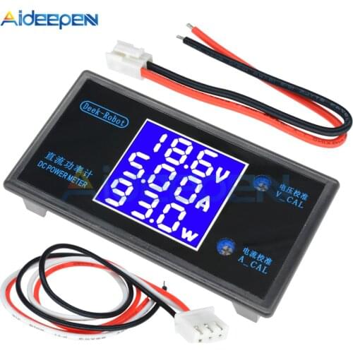 DC 0-50V 5A 250W Digital Voltmeter Ammeter Wattmeter Voltage Tester Current Meter Power Detector Monitor Volt Meter LCD Display
