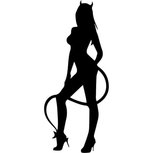 Holding A Whip Sexy Devil Girl Silhouette Auto Car Decal For Racing Motorcycle Helmet Rainproof Art Mural FA373