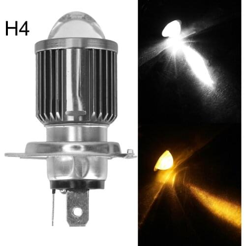 Motorcycle Headlight Fog Lights Bulbs Moto Led CSP Lens Lamp Scooter ATV Accessories H4 BA20D White To Yellow Lights