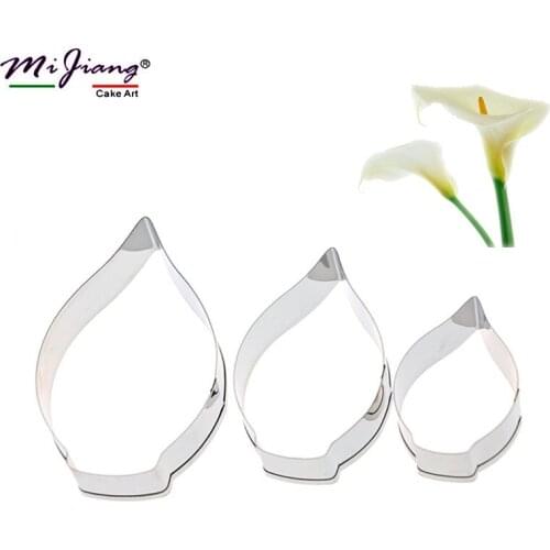 Calla Lily Flower Mold Cake Fondant Decorating Tool Stainless Steel Cookie Cutters Wedding Flower Sugar Paste Baking Mold A365