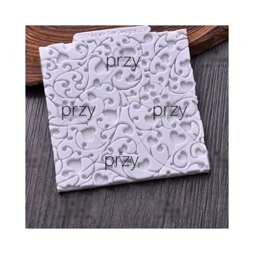 Fondant cake tools heart pattern silicone mat wedding cake decorating lace mold cake kitchen accessories