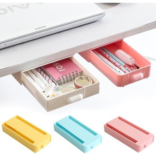 Under Desk Stationery Organizer Drawer Hidden Cabinet Makeup Table Desktop Office Storage Box Container for Small Things Shelves