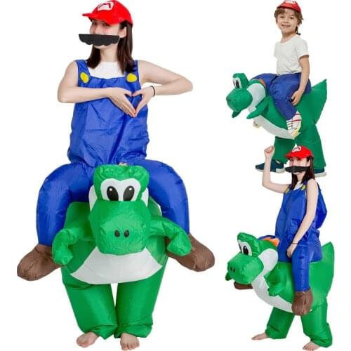 Cartoon doll costume animal mount super Mario dinosaur inflatable pants childrens adult fit for parent-child play