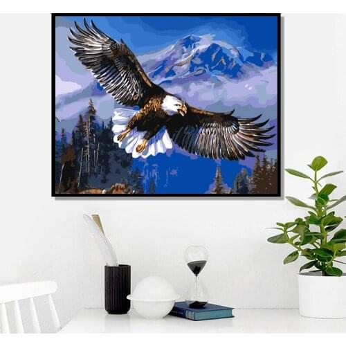 YIJIE DIY Painting By Numbers eagle Drawing On Canvas HandPainted Painting Art Gift DIY Home Decoration
