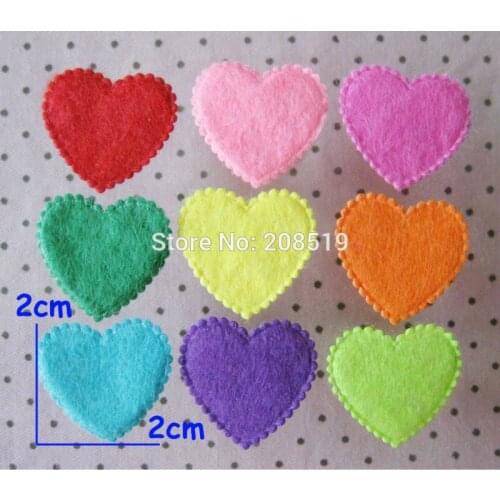 PA0043 20mm Heart shape Felt patch mix 400pcs child clothes accessories scrapbooking accessories