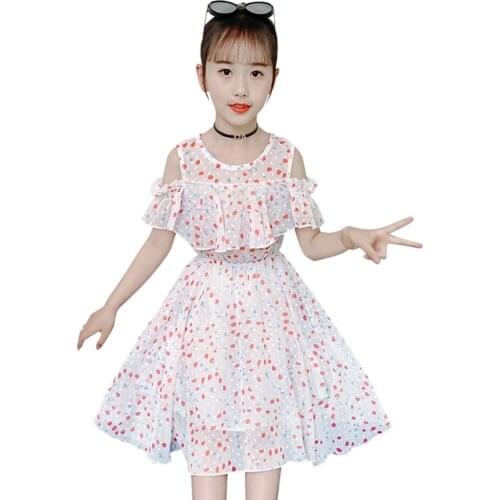 Dresses For Girls Dot Girl Party Dress Casual Style Kids Dress Summer Clothes For Girls 6 8 10 12 14
