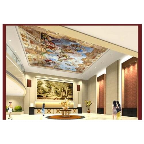 Custom photo wallpaper 3d ceiling murals wallpaper European classical oil painting ceiling frescoes zenith angel God of gods