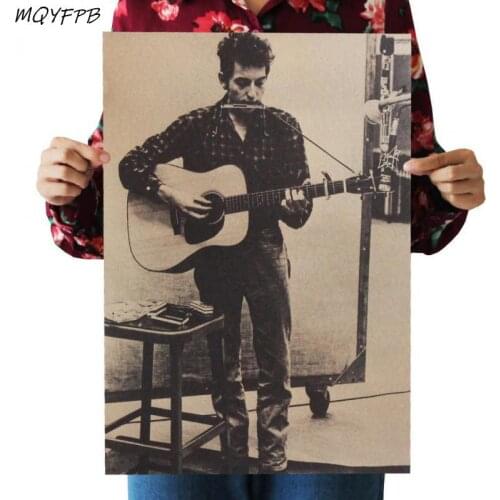 Rock star artist Bob Dylan Kraft Paper Poster Home Decoration Painting Room Wall Sticker