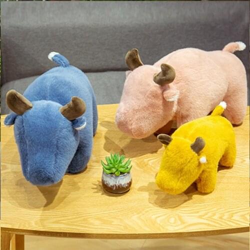 Cute Eyeless Cow Calf Soft Plush Doll Sleeping Toy Kids Gift Home Decoration