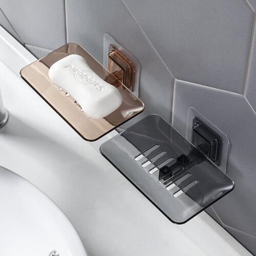 High Quality Seamless Wall-Mounted Soap Holder Drainage Storage Finishing Racks Strong Seamless Stickers Hole-Free Soap Box