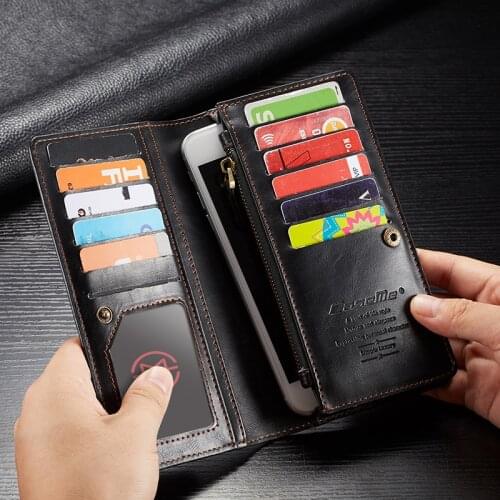 Universal Phone Bag Wallet All of Below 6.5 Inch Case Retro Genuine Leather Pouch Flip Case For SAMSUNG APPLE Huawei Iphone Case