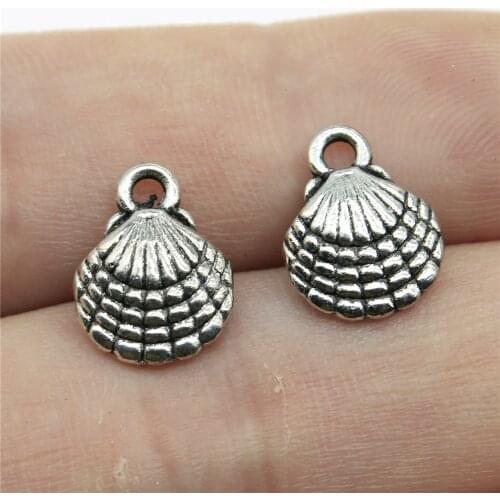 WYSIWYG 20pcs 13x10mm 3 Colors Double Sided Shell Charms Pendant Jewelry Metal Alloy Jewelry Marking