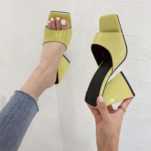 Women Sandals Popular 2021 Plus Size Square Toe Open Toe Triangle Heel Sandals