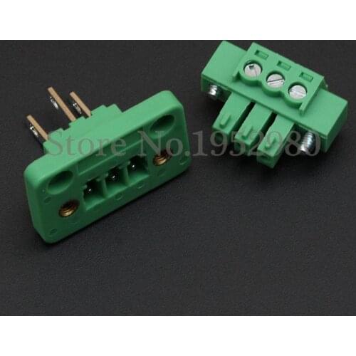 10 Set 3.81MM Screw Pluggable Terminal Blocks Connector KF15CDGV-3.81 with Flange 2/3/4/5/6/7/8/9/10 Pin Way Copper Panel Mount