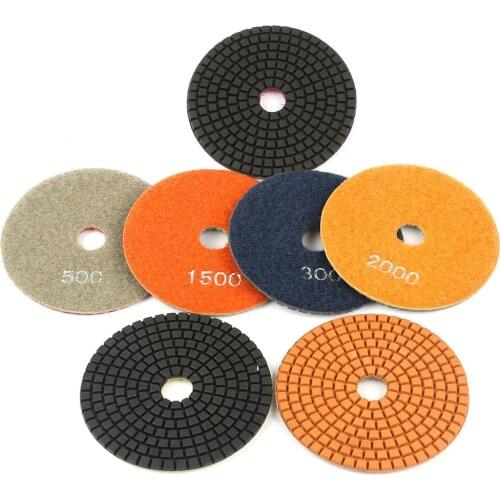 10PCS 3" Flexible Wet Sanding Pad Diamond Polishing Tool For Granit/ Marble /Stone
