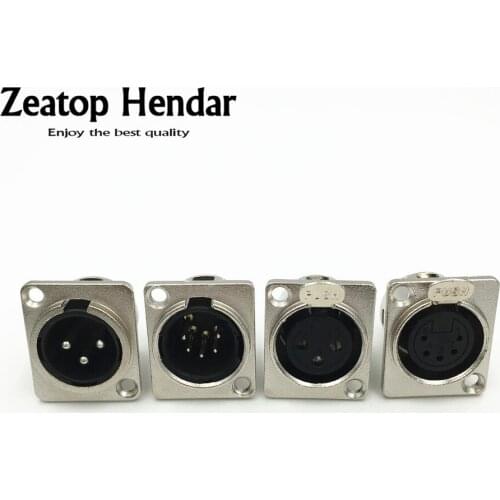 10Pcs Metal 3 5 PIN XLR Male Female Chassis Connector Push-type XLR Panel Mount Wire Connector Audio Speaker Jack Socket