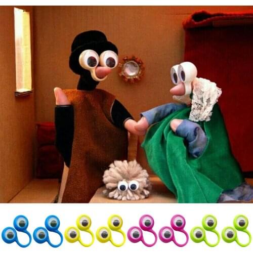 10pcs Cute Large Eye Finger Puppets Googly Eyes Rings With Wiggle Eyeballs Favors Supplies Toys For Children Toys Random Color