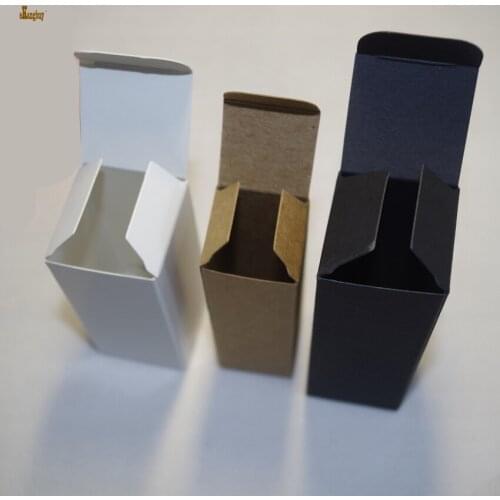 100pcs/lot 2.6x2.6x5.5cm White Black Kraft Paper Box Lipstick Perfume Essential Oil Bottle Packaging Boxes Valve Tube Package
